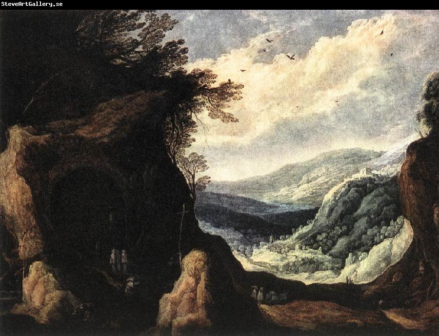 MOMPER, Joos de Rocky Landscape with Monks sg